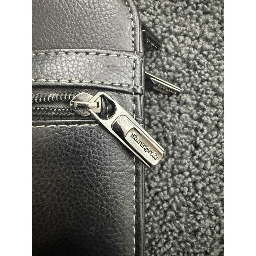 Mint Samsonite Business Portfolio Briefcase Zip Blk Genuine Leather